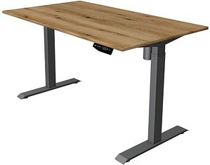 Thumbnail - Kerkmann Move 1 elektrisch höhenverstellbarer Schreibtisch eiche rechteckig, T-Fuß-Gestell grau 140,0 x 80,0 cm