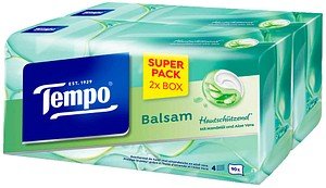 Tempo Taschentücherbox Balsam 4-lagig weiß, 180 Tücher