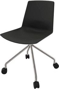 Quadrifoglio Besucherstuhl Clue schwarz, weiß Kunstleder