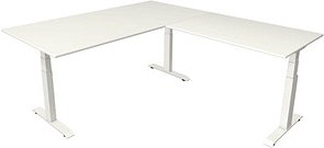 Kerkmann Move 4 elektrisch höhenverstellbarer Schreibtisch weiß rechteckig, T-Fuß-Gestell weiß 200,0 x 220,0 cm