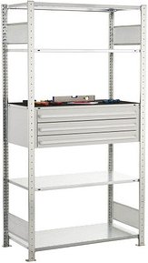 SCHULTE Schwerlast-Schubladenregal 14680 silber 100,0 x 50,0 x 200,0 cm