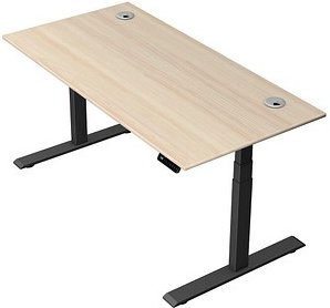 Kerkmann Move 2 Plus elektrisch höhenverstellbarer Schreibtisch ahorn rechteckig, T-Fuß-Gestell anthrazit 160,0 x 80,0 c...