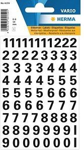 HERMA Klebenummern 4159 Zahlen, schwarz, 71 Etiketten
