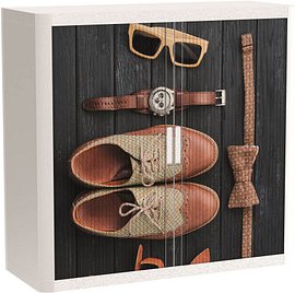 PAPERFLOW easyOffice Classic Chic Rollladenschrank 61456 2 Fachböden 110,0 x 41,5 x 104,0 cm