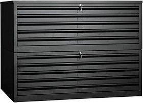 Thumbnail - Gürkan Planschrank schwarz 10 Schubladen 140,0 x 95,0 x 105,0 cm, 1 St.