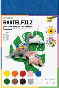 folia Bastelfilz farbsortiert 10 Bogen
