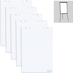 herlitz Flipchart-Papier kariert 65,0 x 98,0 cm, 20 Blatt, 5 Blöcke