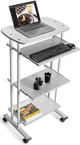 rocada PC-Tisch mit Rollen grau 68,0 x 53,0 x 126,0 cm