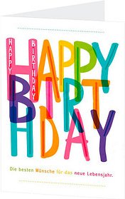 LUMA Geburtstagskarte Schrift bunt DIN B6