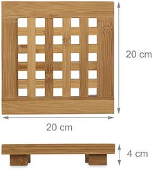 relaxdays Untersetzer braun 20,0 x 20,0 cm 2-tlg.