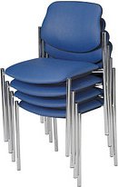 Nowy Styl Besucherstühle Styl blau Leder, 4 St.