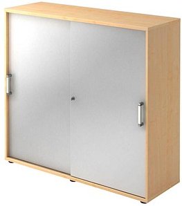HAMMERBACHER Schiebetürenschrank 1753S, V1753S/3/S/CE ahorn, silber 2 Fachböden 120,0 x 40,0 x 110,0 cm