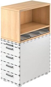 HAMMERBACHER Container-Aufsatz eiche 42,8 x 80,0 x 53,0 cm, 1 St.