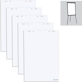 herlitz Flipchart-Papier blanko 65,0 x 98,0 cm, 20 Blatt, 5 Blöcke