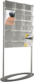 Thumbnail - update displays Prospektständer Info Center silber DIN A4 24 Fächer 83,0 x 35,0 x 163,5 cm, 1 St.