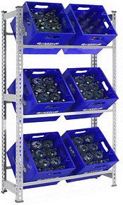 Simonrack Getränkekistenregal SIMONBOTTLE 3 8435104962657 silber 80,0 x 30,0 x 180,0 cm