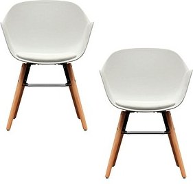 meet powered by PAPERFLOW Schalenstühle Wiseman CHWISEX2.23.13 weiß Kunststoff, 2 St.