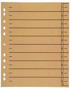 Thumbnail - Wekre Trennblätter DIN A4 0-9 grau, 230 g/m², 100 Blatt