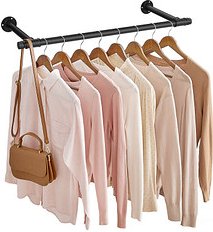 SONGMICS Wandgarderobe schwarz Metall 84,0 x 7,0 cm