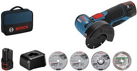 BOSCH Professional GWS 12V-76 Akku-Winkelschleifer-Set 12,0 V, mit 2 Akkus