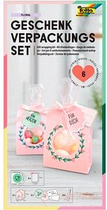 Thumbnail - folia Geschenktüten Set Floral rosa 11,5 x 19,0 cm, 6 St.