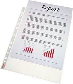 100 Esselte Prospekthüllen DIN A4 transparent genarbt 0,09 mm