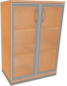 fm Aktenschrank Sidney, 4260267329122 buche, Acrylglas satiniert 2 Fachböden 80,0 x 44,2 x 113,3 cm