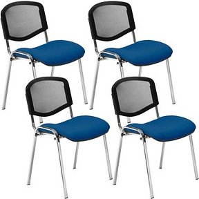 4 Nowy Styl Besucherstühle Iso Ergo Mesh blau Stoff