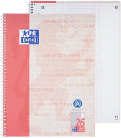OXFORD Collegeblock Recycling Lineatur 26 kariert DIN A4 Außenrand