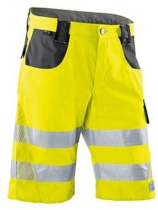Thumbnail - KÜBLER® unisex Warnschutzhose kurz REFLECTIQ warngelb, anthrazit Größe 46