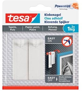 Thumbnail - tesa Powerstripes Klebenägel für max. 1,0 kg, 2,4 x 4,5 cm, 2 St.