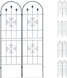 relaxdays Rankgitter Metall dunkelgrün rechteckig 50,0 x 180,0 cm, 2 St.