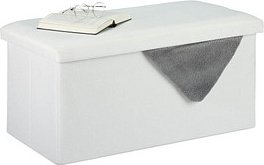 Thumbnail - relaxdays Sitztruhe 10031616_49 weiß Holz 76,5 cm