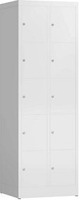 Thumbnail - ClassiX Schließfachschrank signalweiß X-520527, 10 Schließfächer 59,0 x 50,0 x 180,0 cm