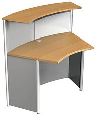 Thumbnail - Kerkmann Empfangstheke Genua gebogen, buche, silber 118,0 x 70,0 x 115,0 cm