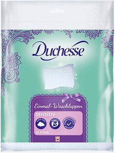 Duchesse trockene Reinigungstücher Waschlappen Sensitiv 1-lagig weiß, 50 St.