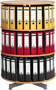 reef Ordnerdrehsäule buche bis zu 72 Ordner, Komplett drehbar, H: 123,0 cm