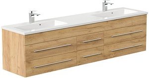 POSSEIK Waschbecken mit Unterschrank GEANT 200 eiche gold 200,0 x 49,6 x 44,0 cm