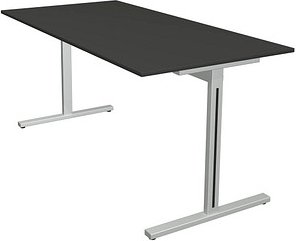 Thumbnail - Kerkmann Form 1 Schreibtisch anthrazit rechteckig, T-Fuß-Gestell silber 160,0 x 80,0 cm