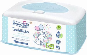 Beauty Baby Feuchttücher sensitiv 1-lagig weiß, 85 Tücher