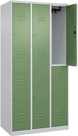CP Spind Classic Plus lichtgrau, resedagrün 080300-30 S10015, 6 Schließfächer 90,0 x 50,0 x 185,0 cm
