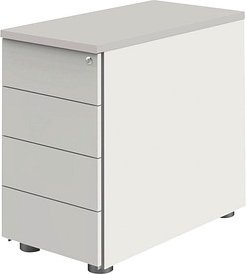 Kerkmann Move Standcontainer weiß, lichtgrau 4 Auszüge 42,0 x 80,0 x 72,0 - 76,0 cm