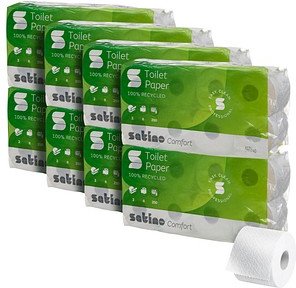 Satino Toilettenpapier comfort 2-lagig Recyclingpapier, 64 Rollen