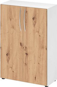 HAMMERBACHER Aktenschrank 4550, V4550/W/R/BM weiß, asteiche 2 Fachböden 80,0 x 34,6 x 114,4 cm