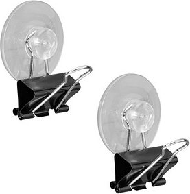 Gowi Saugnäpfe mit Foldbackklammer schwarz 2,5 cm, 2 St.