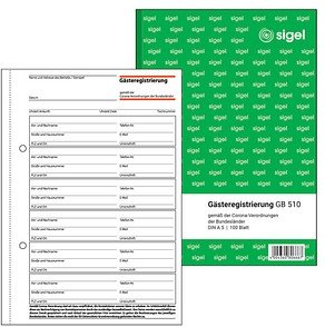 Thumbnail - SIGEL Gästeregistrierung Formularbuch GB510
