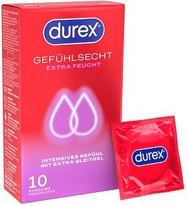 durex Kondome Gefühlsecht Extra Feucht, 10 St.