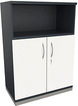 fm Regalschrank Sidney, 4260649687000 weiß, lavagrau 80,0 x 44,2 x 113,3 cm, 1 St.