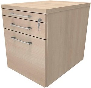 fm Oldenburg Rollcontainer akazie 3 Auszüge 43,4 x 60,0 x 54,0 cm