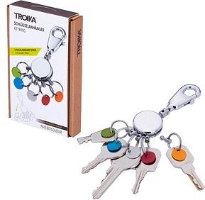 TROIKA® Schlüsselanhänger PATENT/Colour glänzend mehrfarbig